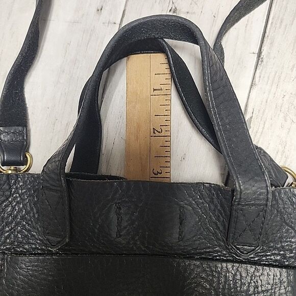Madewell Transport Black Leather Small Tote Bag Handle and Crossbody Straps - Picture 8 of 10
